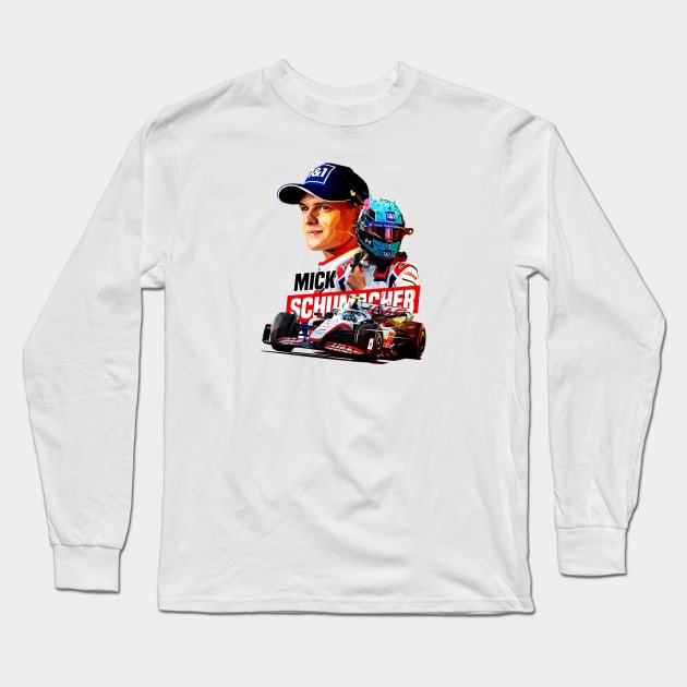 Mick Schumacher Low Poly Long Sleeve T-Shirt by pxl_g